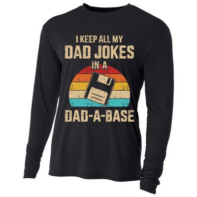 Funny Dad Jokes In Dad A Base Vintage For Fathers Day Cooling Performance Long Sleeve Crew