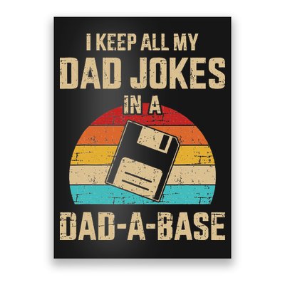 Funny Dad Jokes In Dad A Base Vintage For Fathers Day Poster
