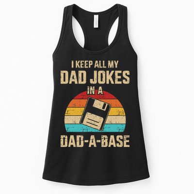 Funny Dad Jokes In Dad A Base Vintage For Fathers Day Womens Tank Top