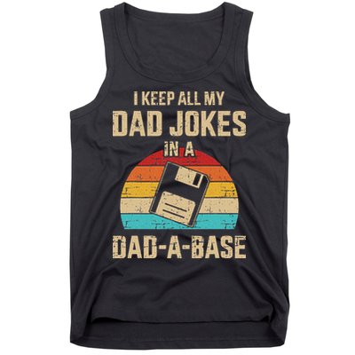 Funny Dad Jokes In Dad A Base Vintage For Fathers Day Tank Top