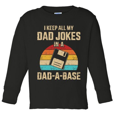 Funny Dad Jokes In Dad A Base Vintage For Fathers Day Toddler Long Sleeve Shirt