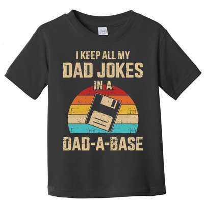 Funny Dad Jokes In Dad A Base Vintage For Fathers Day Toddler T-Shirt