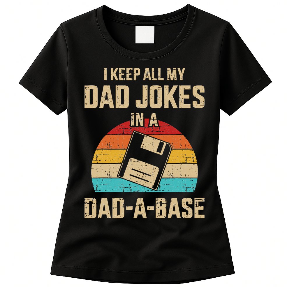 Funny Dad Jokes In Dad A Base Vintage For Fathers Day Womens T-Shirt