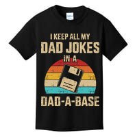Funny Dad Jokes In Dad A Base Vintage For Fathers Day Kids T-Shirt