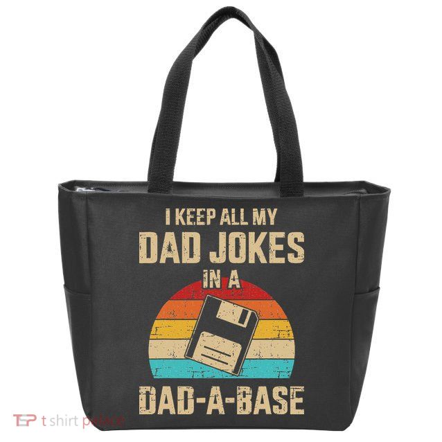 Funny Dad Jokes In Dad A Base Vintage For Fathers Day Zip Tote Bag