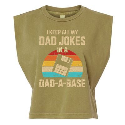 Funny Dad Jokes In Dad A Base Vintage For Fathers Day Garment-Dyed Women's Muscle Tee