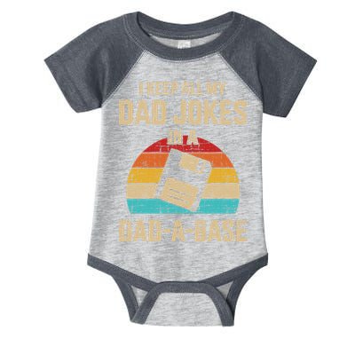 Funny Dad Jokes In Dad A Base Vintage For Fathers Day Infant Baby Jersey Bodysuit