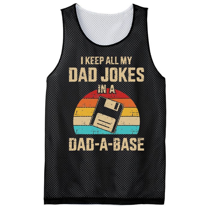 Funny Dad Jokes In Dadabase Vintage For Fathers Day Mesh Reversible Basketball Jersey Tank