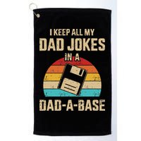 Funny Dad Jokes In Dadabase Vintage For Fathers Day Golf Towel