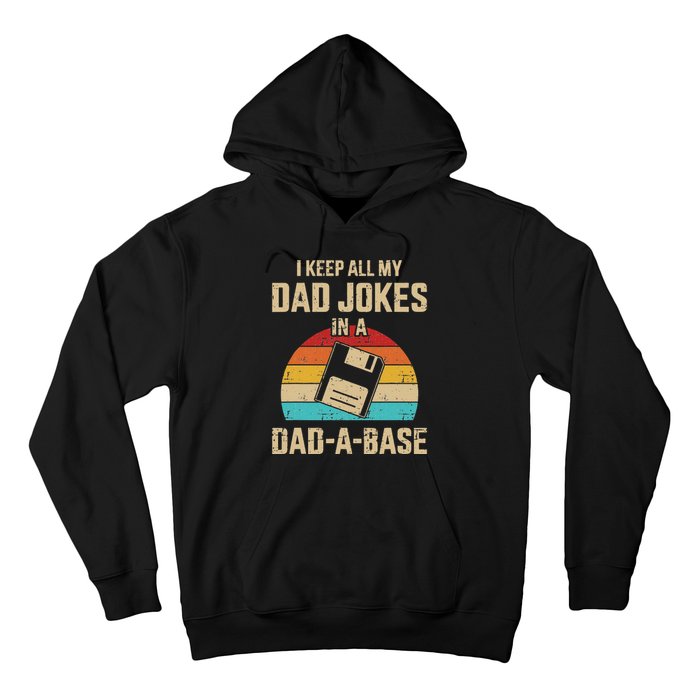 Funny dad jokes in dadabase vintage for father's day Hoodie