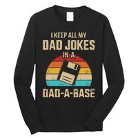 Funny dad jokes in dadabase vintage for father's day Long Sleeve Shirt