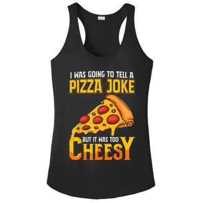 Funny Dad Joke Dad Joke Gift Pizza Joke Ladies PosiCharge Competitor Racerback Tank