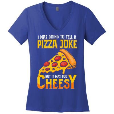 Funny Dad Joke Dad Joke Gift Pizza Joke Women's V-Neck T-Shirt