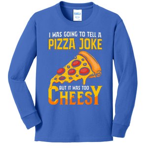 Funny Dad Joke Dad Joke Gift Pizza Joke Kids Long Sleeve Shirt