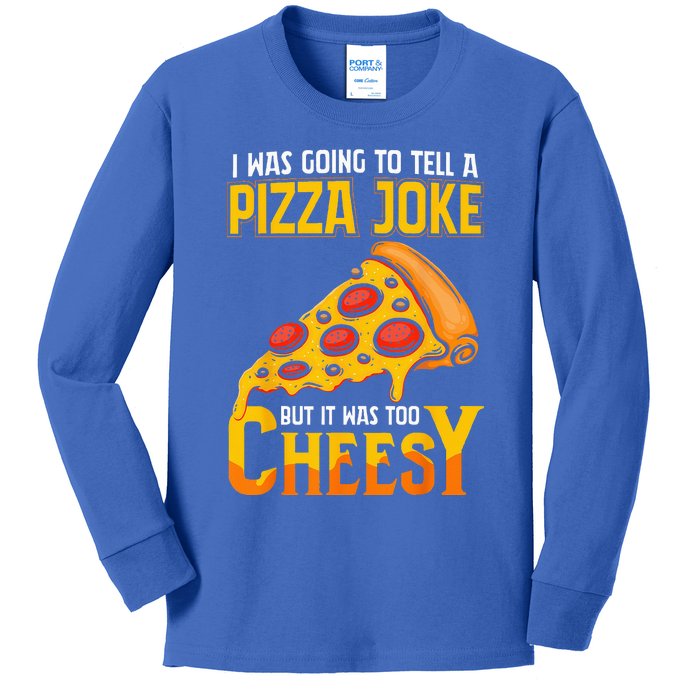 Funny Dad Joke Dad Joke Gift Pizza Joke Kids Long Sleeve Shirt