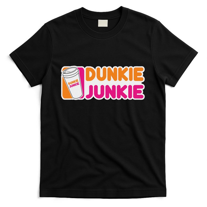 Funny Dunkie Junkie Coffee Love Funny Coffee Saying T-Shirt