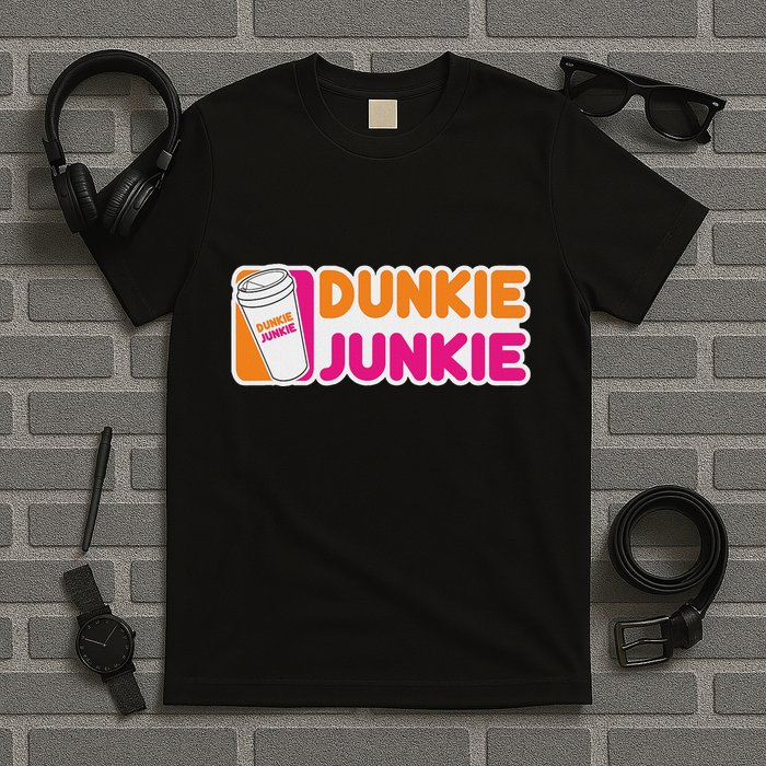 Funny Dunkie Junkie Coffee Love Funny Coffee Saying T-Shirt