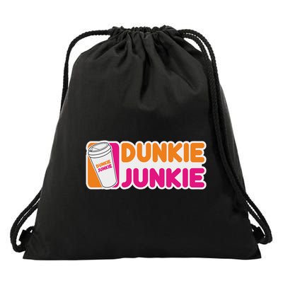 Funny Dunkie Junkie Coffee Love Funny Coffee Saying Drawstring Bag