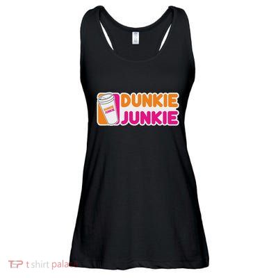 Funny Dunkie Junkie Coffee Love Funny Coffee Saying Ladies Essential Flowy Tank