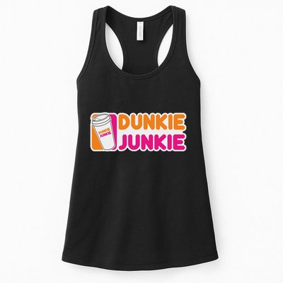 Funny Dunkie Junkie Coffee Love Funny Coffee Saying Womens Tank Top