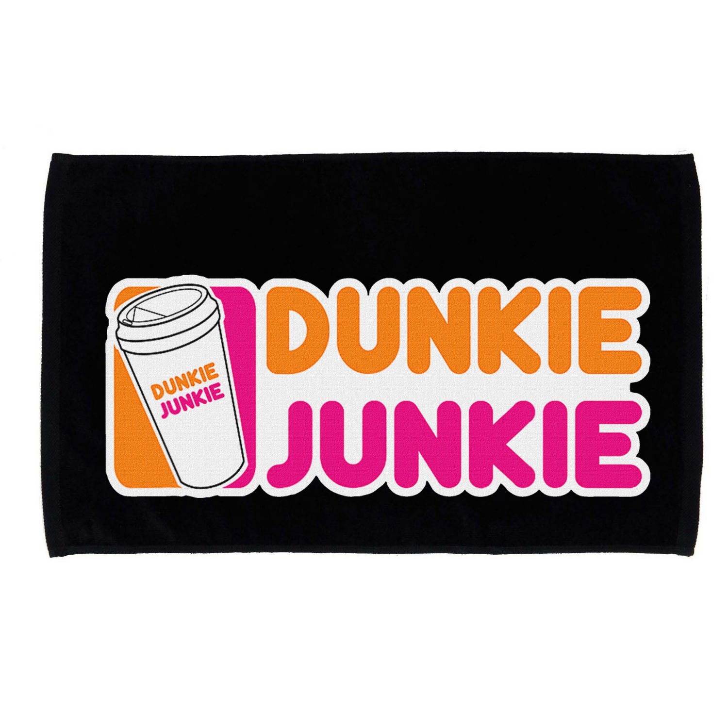 Funny Dunkie Junkie Coffee Love Funny Coffee Saying Microfiber Hand Towel