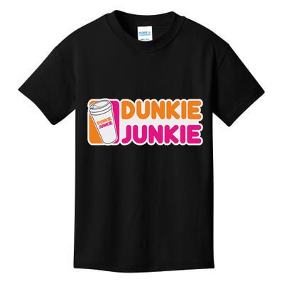 Funny Dunkie Junkie Coffee Love Funny Coffee Saying Kids T-Shirt