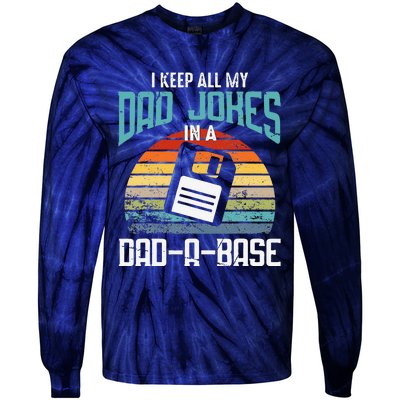 Funny Dad Jokes Database Pun Best Dad Humor Fathers Day Tie-Dye Long Sleeve Shirt