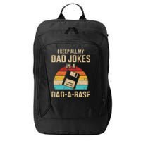 Funny Dad Jokes In Dadabase Vintage For Fathers Day City Backpack