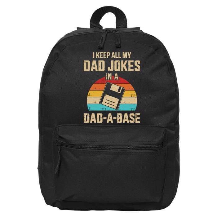 Funny Dad Jokes In Dadabase Vintage For Fathers Day 16 in Basic Backpack