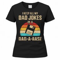 Funny Dad Jokes In Dadabase Vintage For Fathers Day Women's T-Shirt