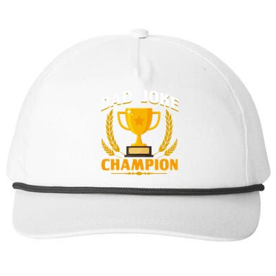 Funny Dad Joke Champion Dad Joke Fathers Day Dad Joke Gift Snapback Five-Panel Rope Hat