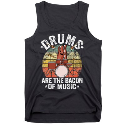 Funny Drummer Jokes Drums Are The Bacon Of Music Tank Top