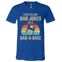 Funny Dad Jokes In Dadmeaningful Giftameaningful Giftbase Vintage For Father's D V-Neck T-Shirt