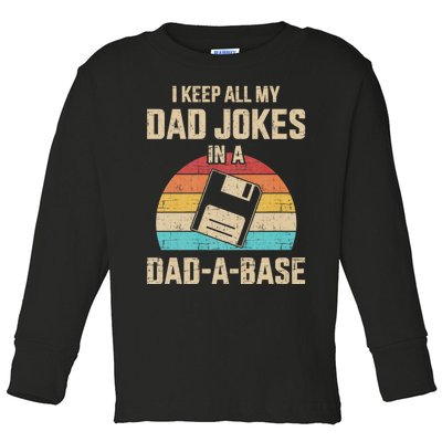 Funny Dad Jokes In Dad A Base Vintage For FatherS Day Toddler Long Sleeve Shirt