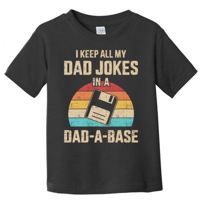 Funny Dad Jokes In Dad A Base Vintage For FatherS Day Toddler T-Shirt