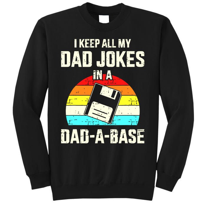 Funny Dad Jokes In Dadabase Vintage For Fathers Day Sweatshirt