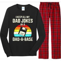 Funny Dad Jokes In Dadabase Vintage For Fathers Day Long Sleeve Pajama Set