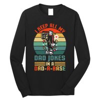 Funny dad jokes in dadabase vintage for father's day Long Sleeve Shirt