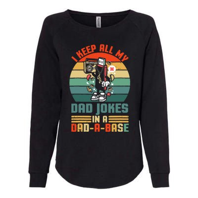 Funny dad jokes in dadabase vintage for father's day Womens California Wash Sweatshirt