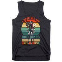 Funny dad jokes in dadabase vintage for father's day Tank Top