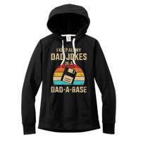 Funny Dad Jokes In Dadabase Vintage For Fathers Day Women's Fleece Hoodie