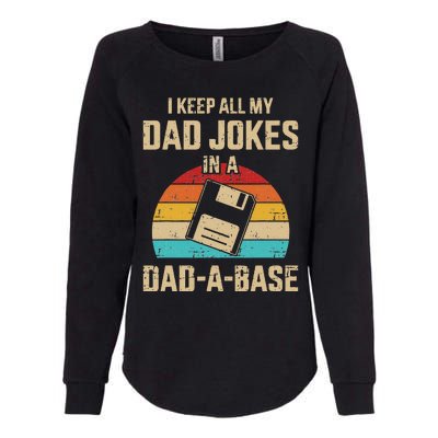 Funny Dad Jokes In Dadabase Vintage For Fathers Day Womens California Wash Sweatshirt