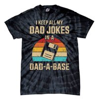 Funny Dad Jokes In Dadabase Vintage For Fathers Day Tie-Dye T-Shirt