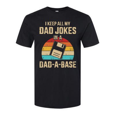 Funny Dad Jokes In Dadabase Vintage For Fathers Day Softstyle CVC T-Shirt