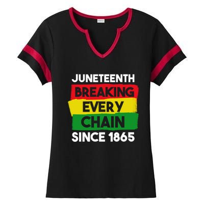 Freedom Day Juneteenth Breaking Every Chain Since 1865 Great Gift Ladies Halftime Notch Neck Tee