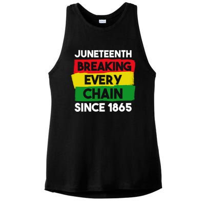 Freedom Day Juneteenth Breaking Every Chain Since 1865 Great Gift Ladies PosiCharge Tri-Blend Wicking Tank