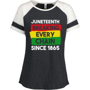 Freedom Day Juneteenth Breaking Every Chain Since 1865 Great Gift Enza Ladies Jersey Colorblock Tee