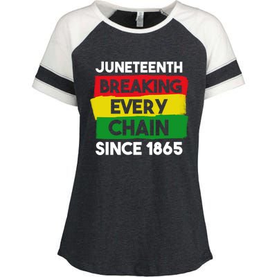 Freedom Day Juneteenth Breaking Every Chain Since 1865 Great Gift Enza Ladies Jersey Colorblock Tee