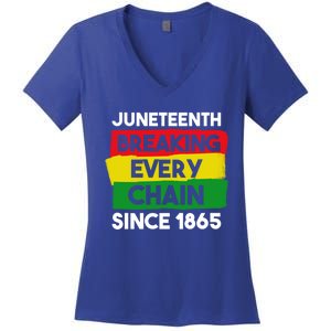 Freedom Day Juneteenth Breaking Every Chain Since 1865 Great Gift Women's V-Neck T-Shirt