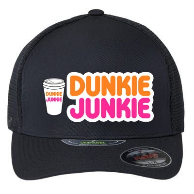 Funny Dunkie Junkie Coffee Love Funny Coffee Saying Cute Gift Flexfit Unipanel Trucker Cap